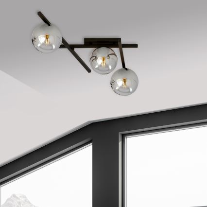 Deckenleuchte SMART 3xE14/10W/230V schwarz/grau