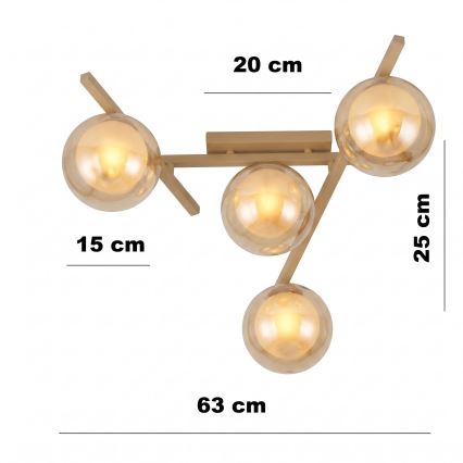 Deckenleuchte SMART 4xE14/10W/230V beige/rauchbeige