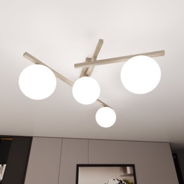 Deckenleuchte SMART 4xE14/10W/230V beige/weiß