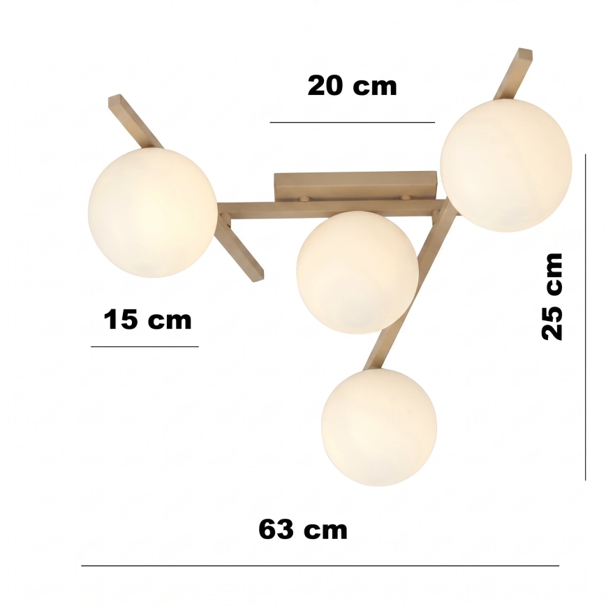 Deckenleuchte SMART 4xE14/10W/230V beige/weiß