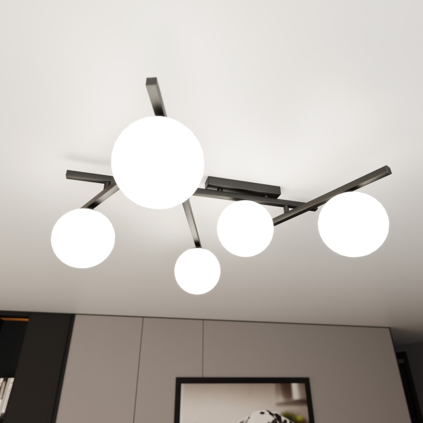 Deckenleuchte SMART 5xE14/10W/230V schwarz/weiß