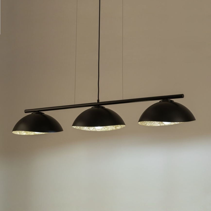 Deckenleuchte an Seil SOLAR 3xE27/60W/230V schwarz