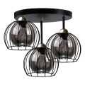 Deckenleuchte SOLO BLACK 3xE27/60W/230V Ø 30 cm Schwarz/Gold