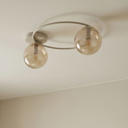 Deckenleuchte SOPRA 2x E14, 10 W, 230 V – Beige / rauchiges Beige