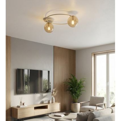 Deckenleuchte SOPRA 2x E14, 10 W, 230 V – Beige / rauchiges Beige