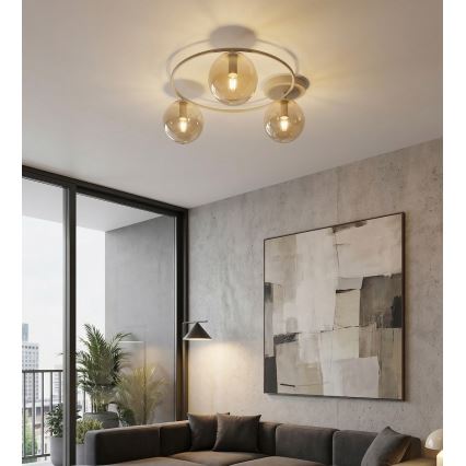 Deckenleuchte SOPRA 3xE14/10W/230V beige/rauchbeige