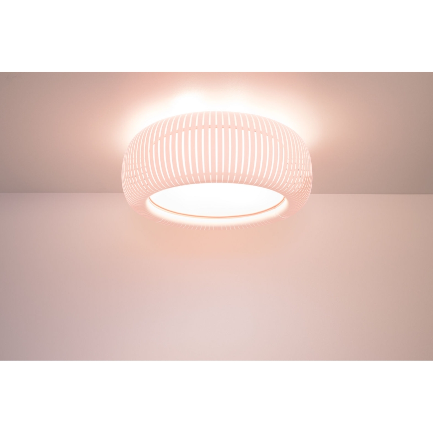Deckenleuchte STRIPES 2xE27/40W/230V Ø 55 cm weiß/rosa