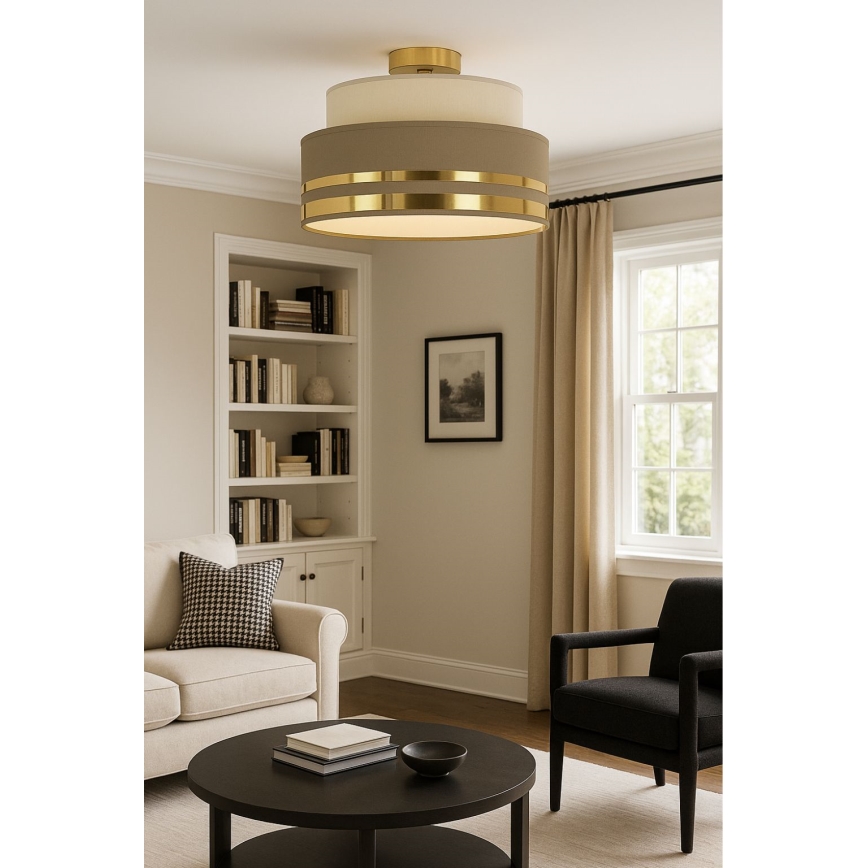 Deckenleuchte TAMI 1xE27/60W/230V beige/braun/golden