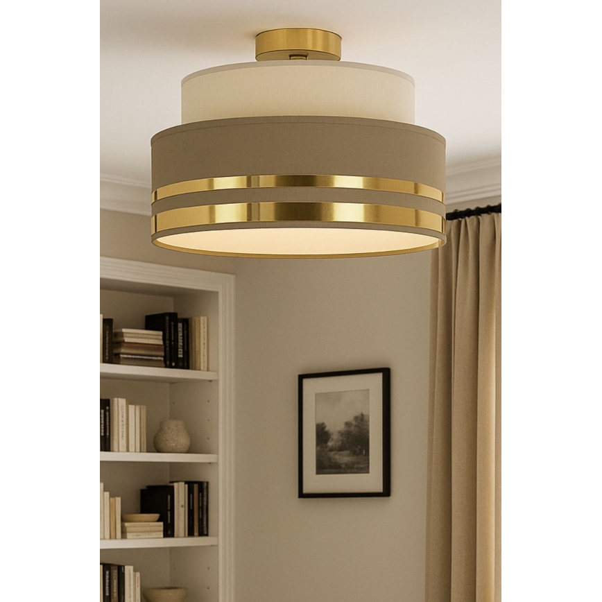 Deckenleuchte TAMI 1xE27/60W/230V beige/braun/golden