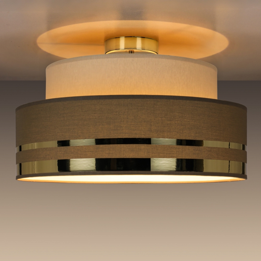 Deckenleuchte TAMI 1xE27/60W/230V d 40 cm beige/braun/golden