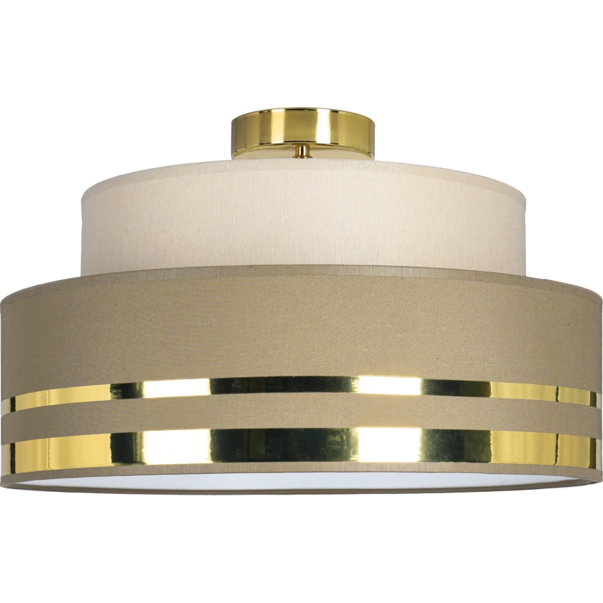 Deckenleuchte TAMI 1xE27/60W/230V d 40 cm beige/braun/golden