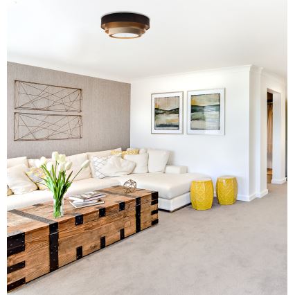 Deckenleuchte TRINITI 2xE27/60W/230V Braun/Gold/Beige