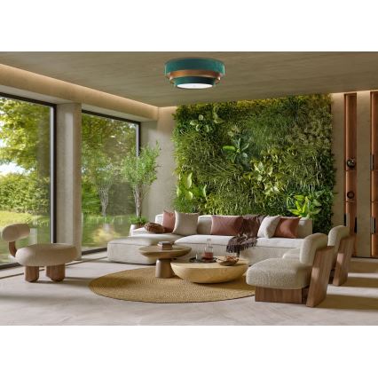 Deckenleuchte TRINITI 2xE27/60W/230V grün/gold