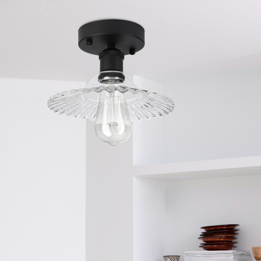 Deckenleuchte TRISH 1xE27/15W/230V schwarz/klar