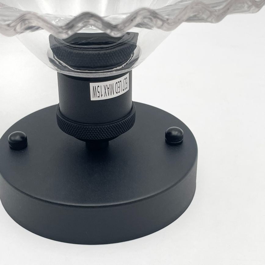 Deckenleuchte TRISH 1xE27/15W/230V schwarz/klar