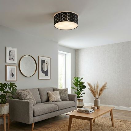 Deckenleuchte ULLE 1xE27/15W/230V Ø 35 cm schwarz