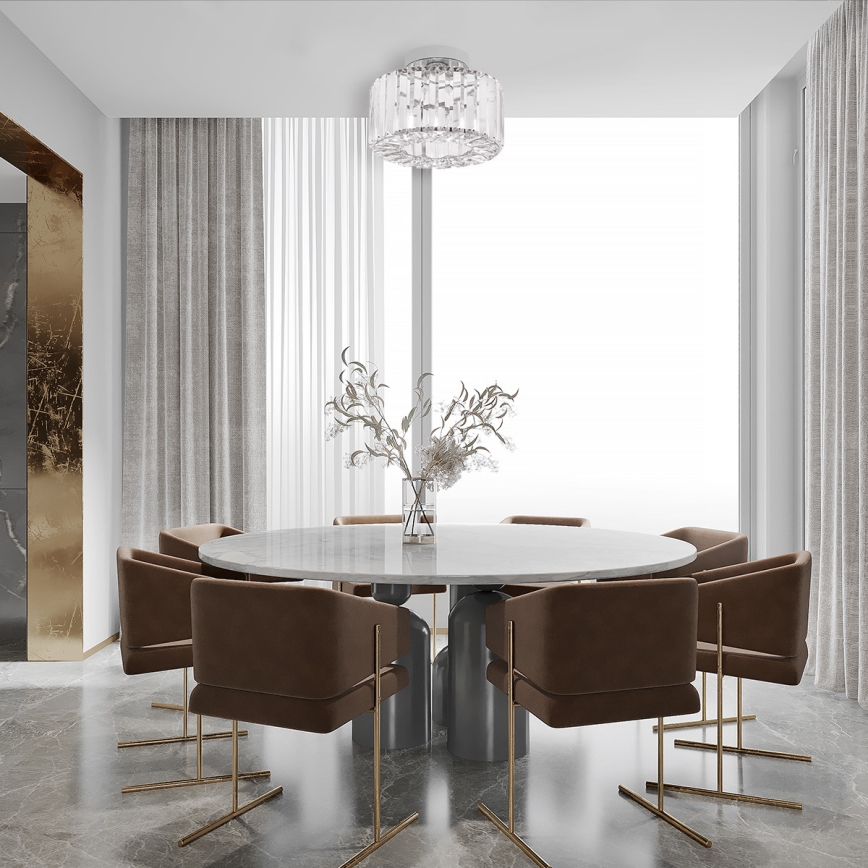 Deckenleuchte VETRO 1xE27/15W/230V Ø 24,5 cm mattchrom