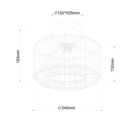 Deckenleuchte VETRO 1xE27/15W/230V Ø 24,5 cm mattchrom