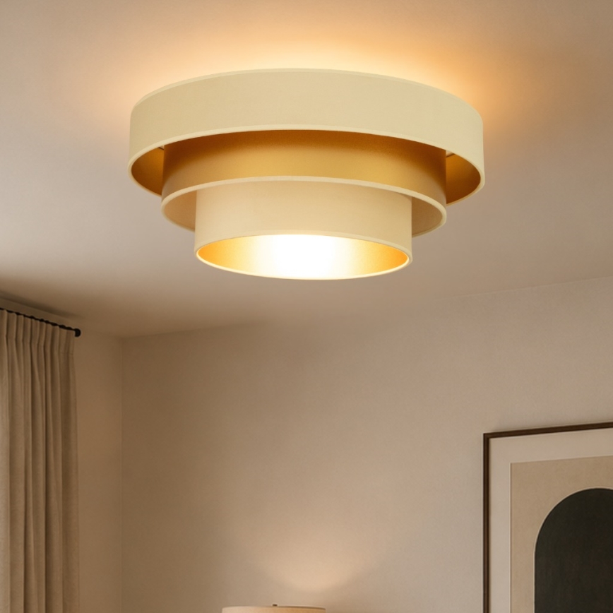 Deckenleuchte WENTA 1xE27/60W/230V Ø 50 cm beige/gold