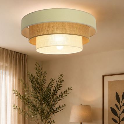 Deckenleuchte WENTA 1xE27/60W/230V Ø 50 cm beige/Jute