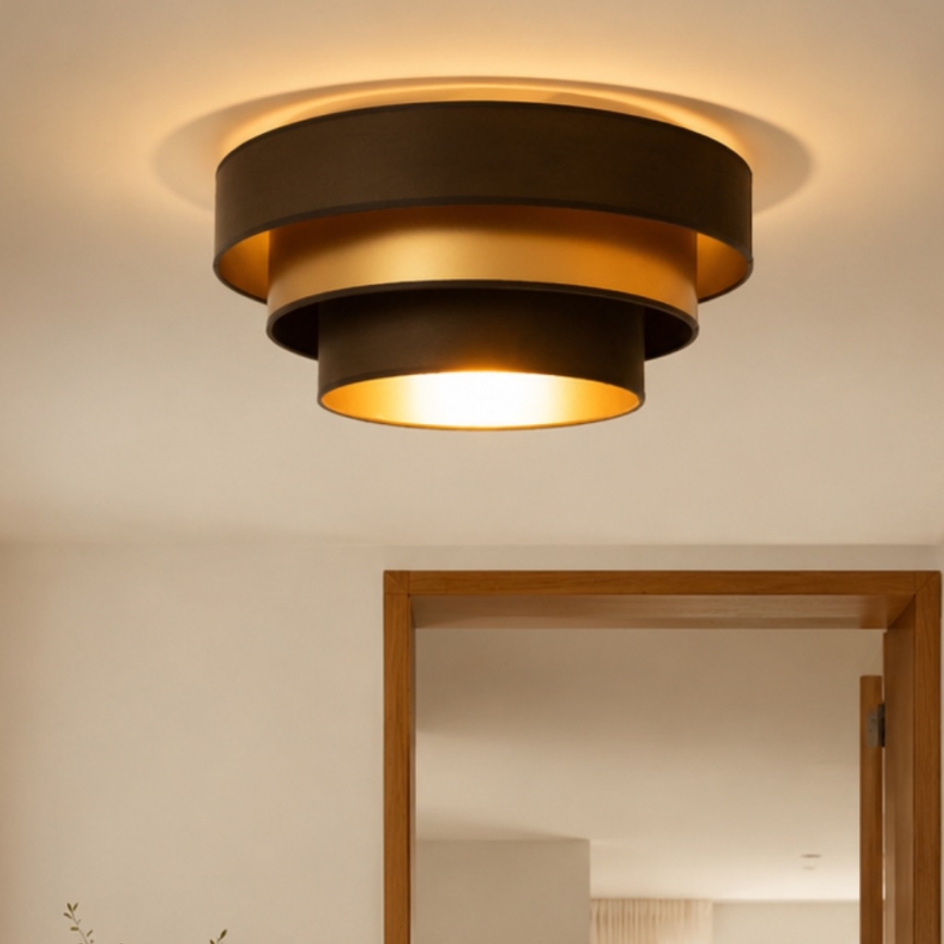 Deckenleuchte WENTA 1xE27/60W/230V Ø 50 cm braun/gold