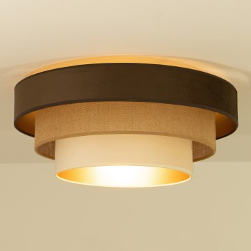 Deckenleuchte WENTA 1xE27/60W/230V Ø 50 cm braun/Jute/beige