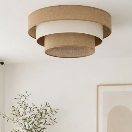 Deckenleuchte WENTA 1xE27/60W/230V, Ø 50 cm, Jute/Beige