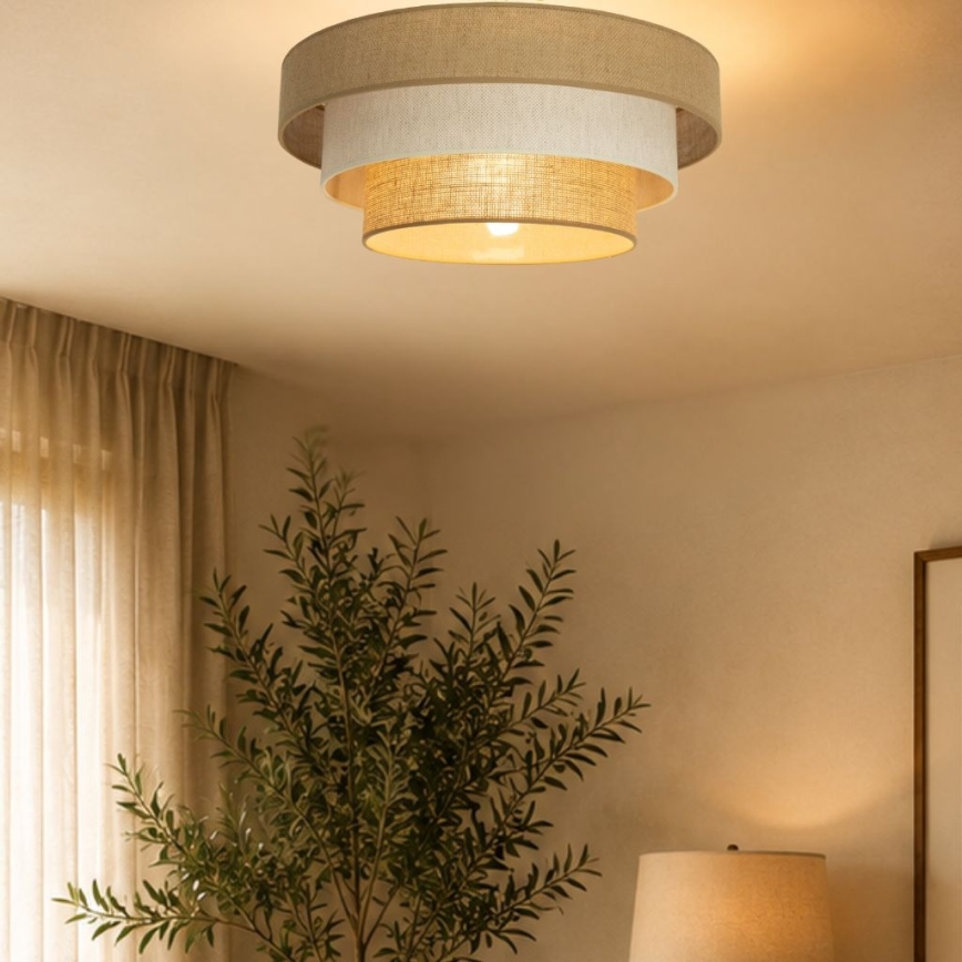 Deckenleuchte WENTA 1xE27/60W/230V Ø 50 cm Jute/Creme