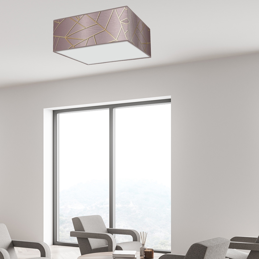 Deckenleuchte ZIGGY 3xE27/60W/230V rosa/gold