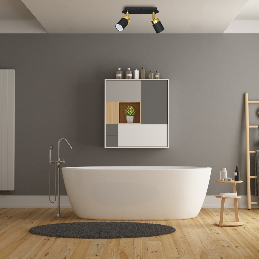 Deckenspot JOKER 2xGU10/25W/230V schwarz/gold