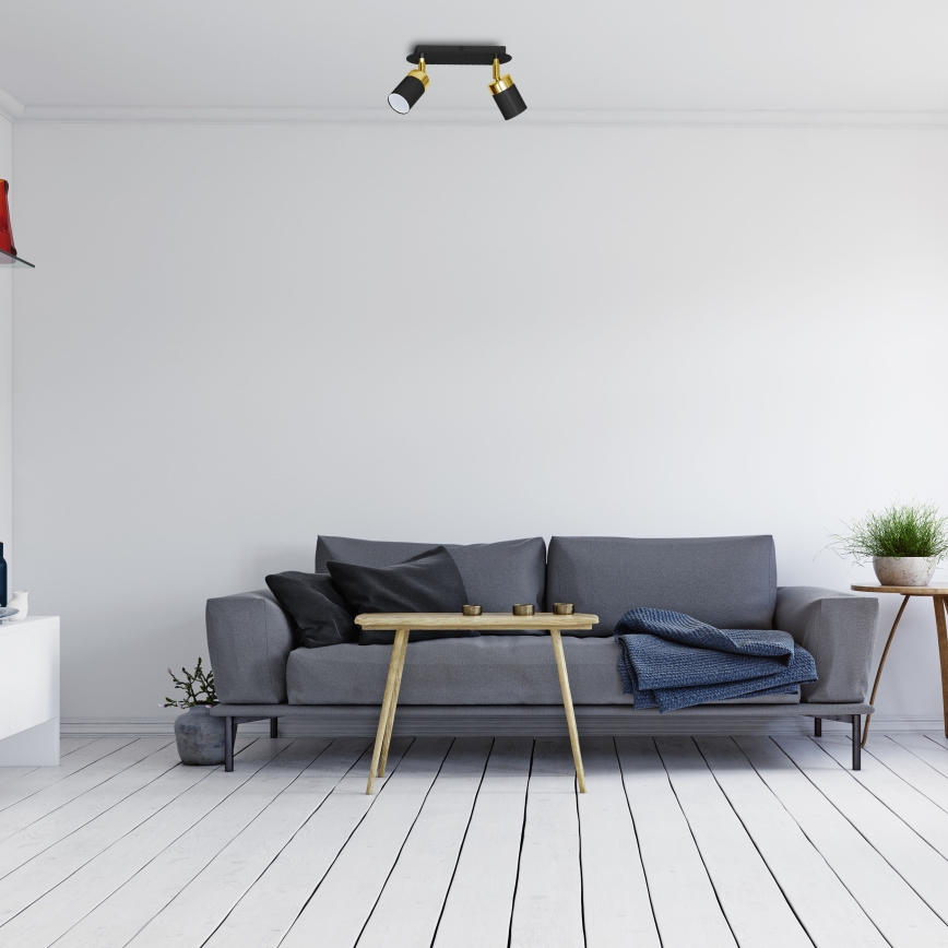 Deckenspot JOKER 2xGU10/25W/230V schwarz/gold