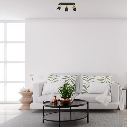 Deckenspot JOKER 3xGU10/25W/230V schwarz/gold