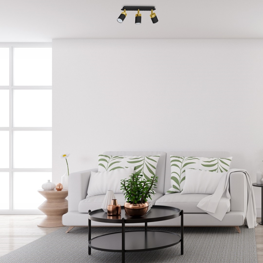 Deckenspot JOKER 3xGU10/25W/230V schwarz/gold