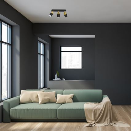 Deckenspot JOKER 3xGU10/25W/230V schwarz/gold