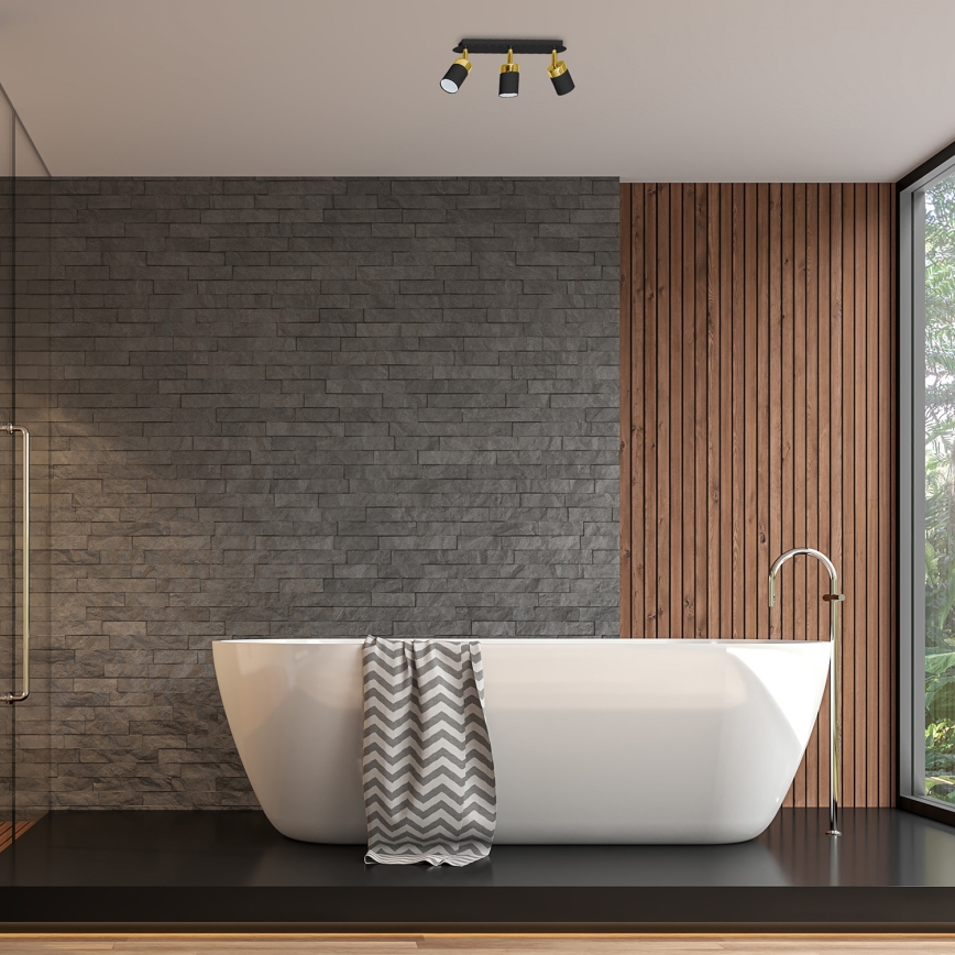 Deckenspot JOKER 3xGU10/25W/230V schwarz/gold