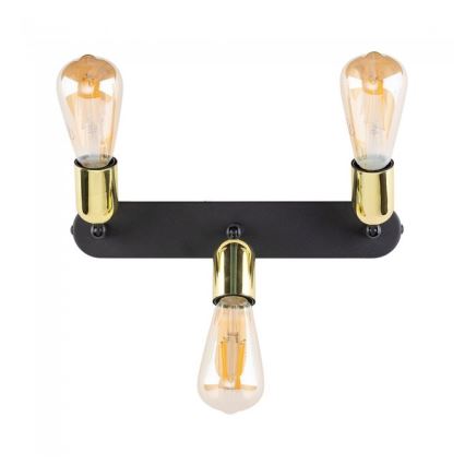 Deckenspot TOP 3xE27/15W/230V schwarz/gold