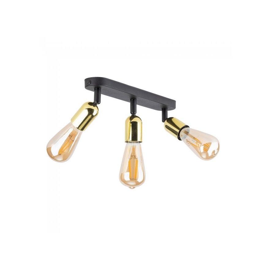 Deckenspot TOP 3xE27/15W/230V schwarz/gold