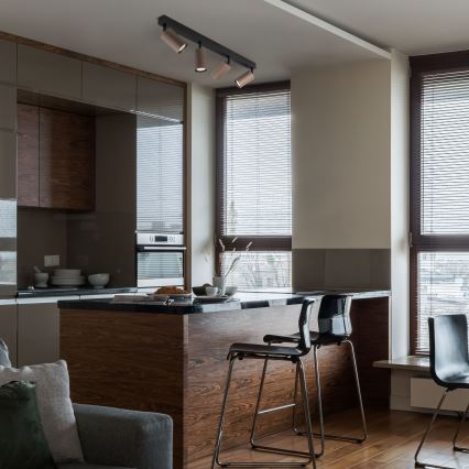 Deckenspot TUNE 4x GU10/10W/230V schwarz/braun