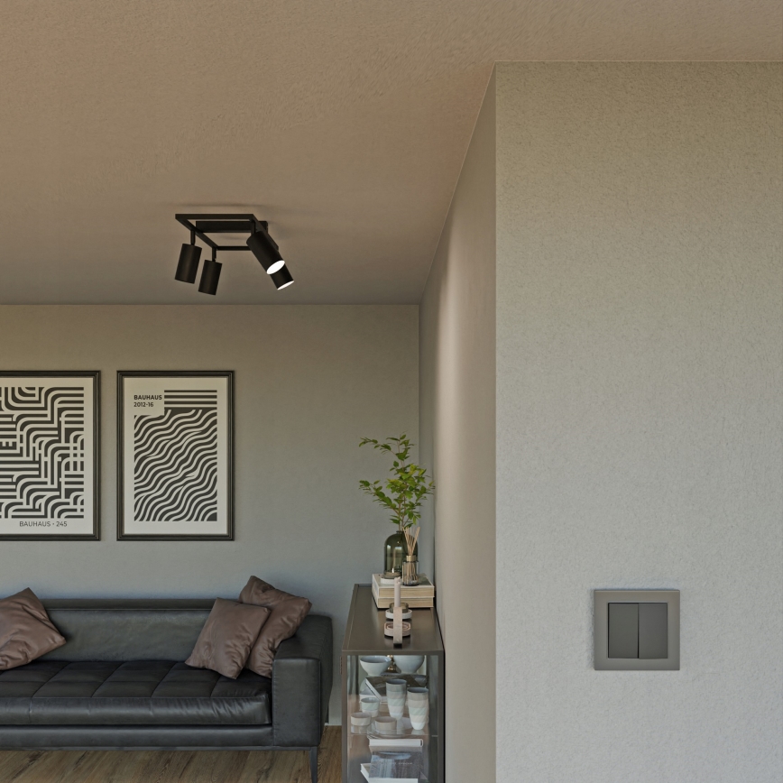 Deckenstrahler 4xGU10/30W/230V schwarz