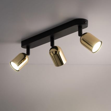 Deckenstrahler TOP 3xGU10/10W/230V schwarz/gold