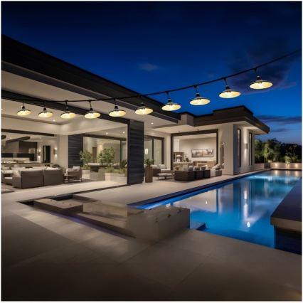 Dekorative Außen-Lichterkette CRETE, 10×E27, 230 V, 15 m, IP44