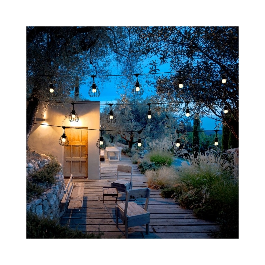 Dekorative Außen-Lichterkette CRETE 15xE27/230V 20m IP44
