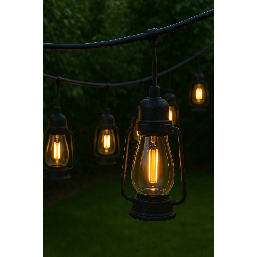 Dekorative Außen-Lichterkette GIRLANDA 20 LEDs 20 m IP44 warmweiß