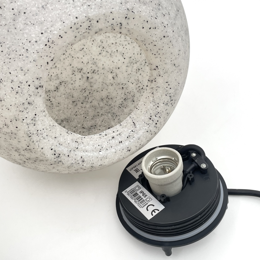 Dekorative Außenleuchte LUMISTONE, 1x E27, 15 W, 230 V, Schutzart IP65, Ø 25 cm