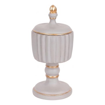 Dekorative Dose 21x9 cm grau/gold
