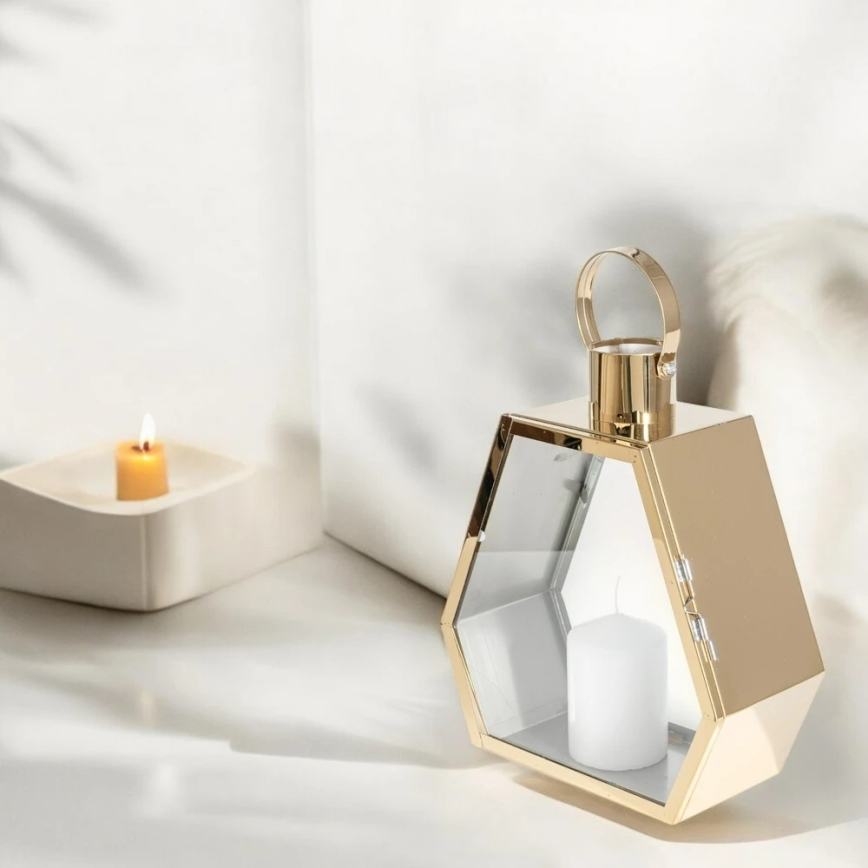 Dekorative Laterne, 43 cm, goldfarben