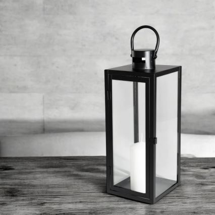 Dekorative Laterne, 63 cm, schwarz