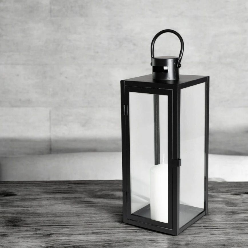 Dekorative Laterne, 63 cm, schwarz