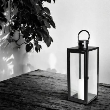 Dekorative Laterne, 63 cm, schwarz