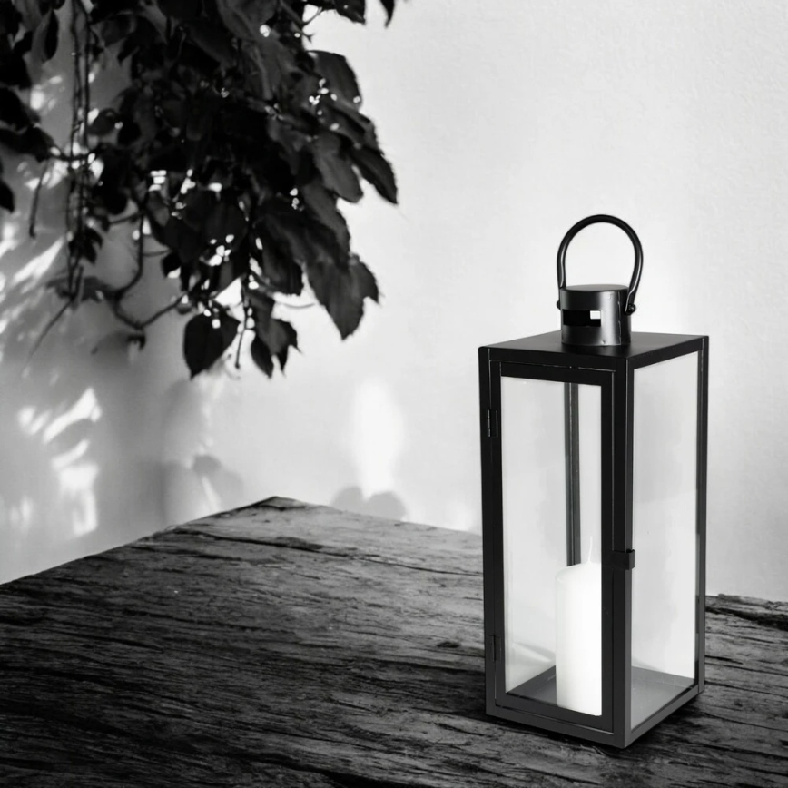 Dekorative Laterne, 63 cm, schwarz